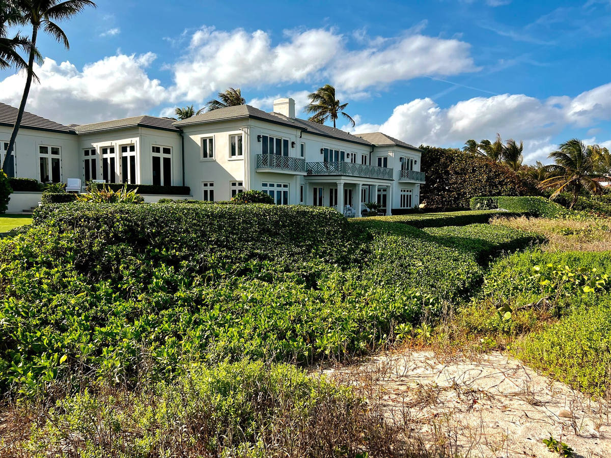 Gulf Stream oceanfront estate with hedge landscaping by Florida Boys