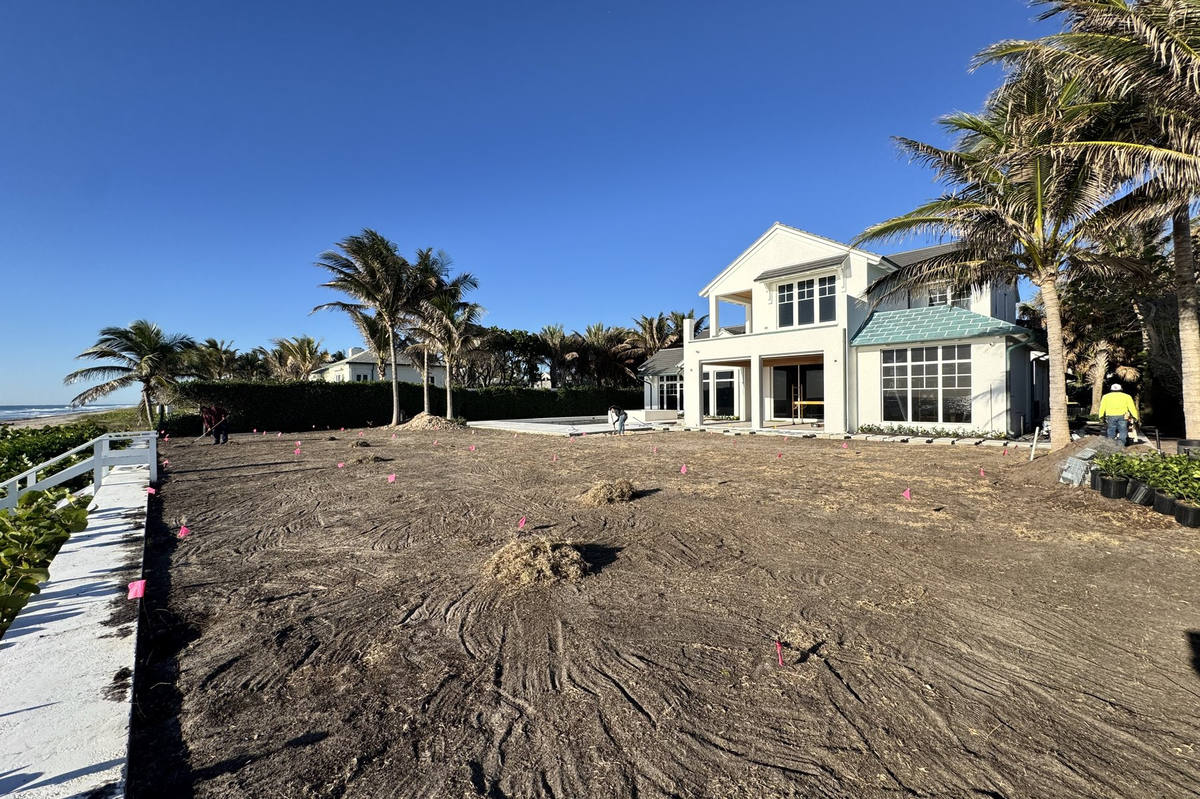 Luxury beachfront estate pre-sod grading