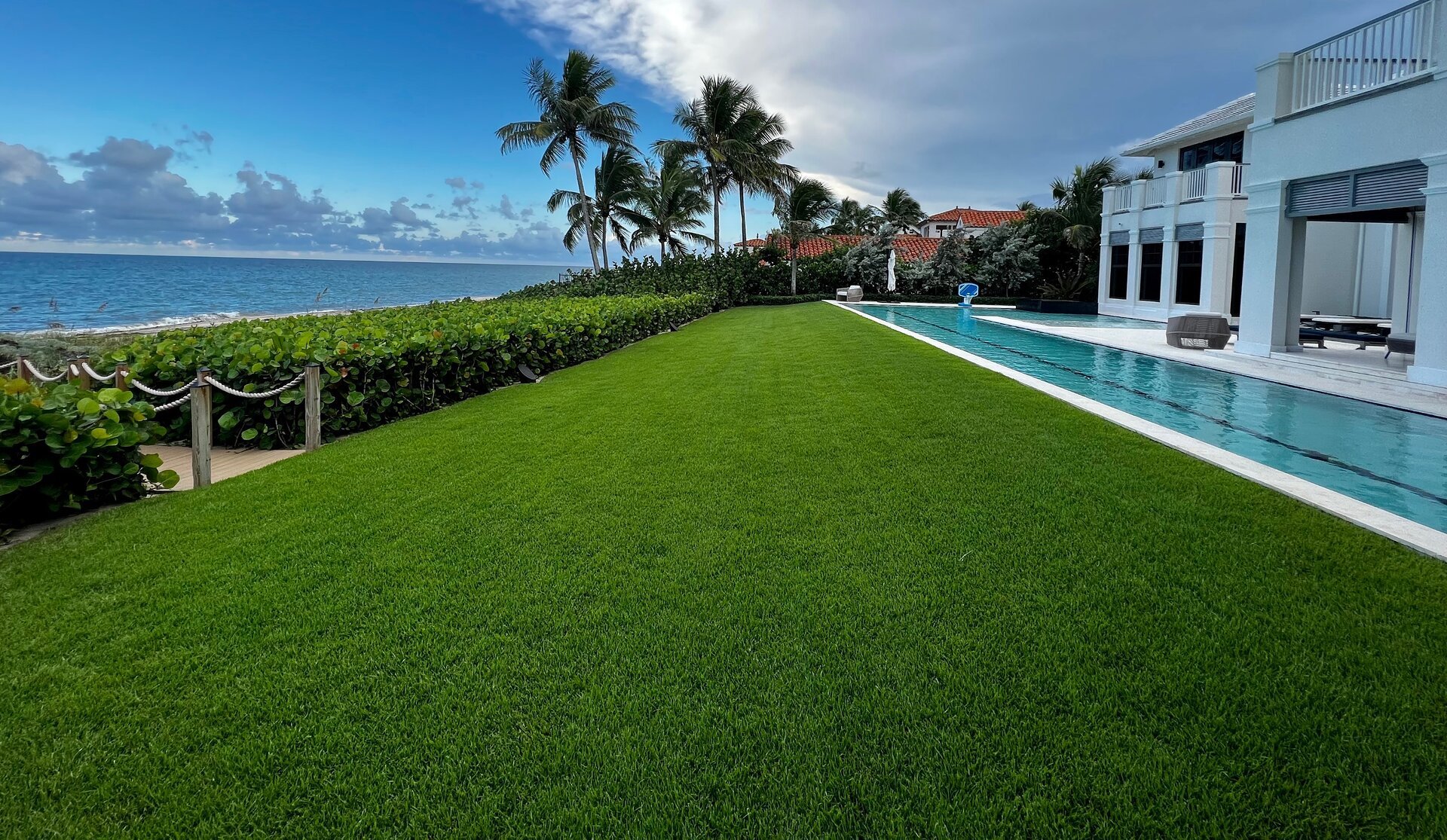 Oceanfront estate lawn maintenance and pool care in Highland Beach