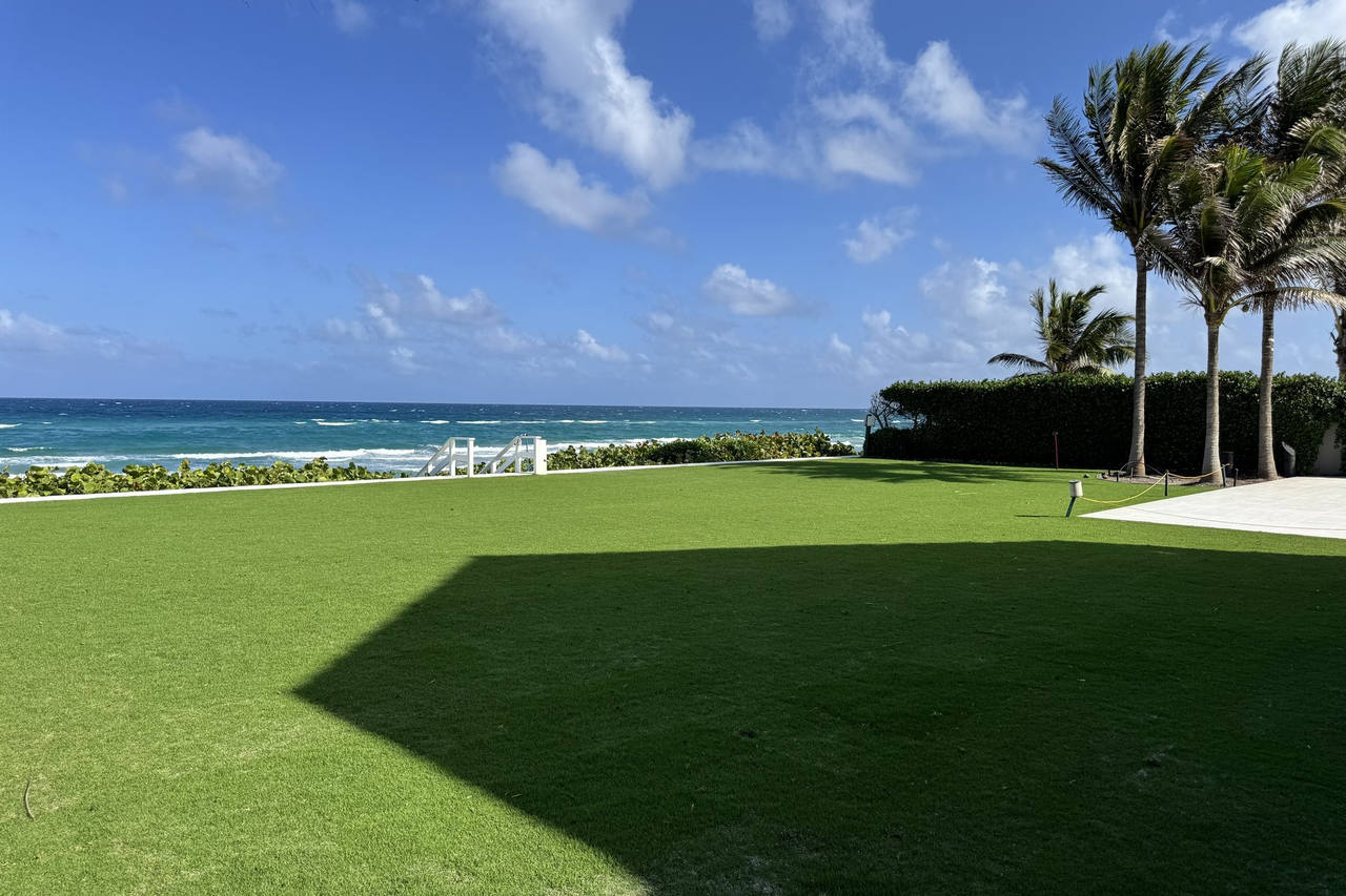 Pristine paspalum lawn with ocean view