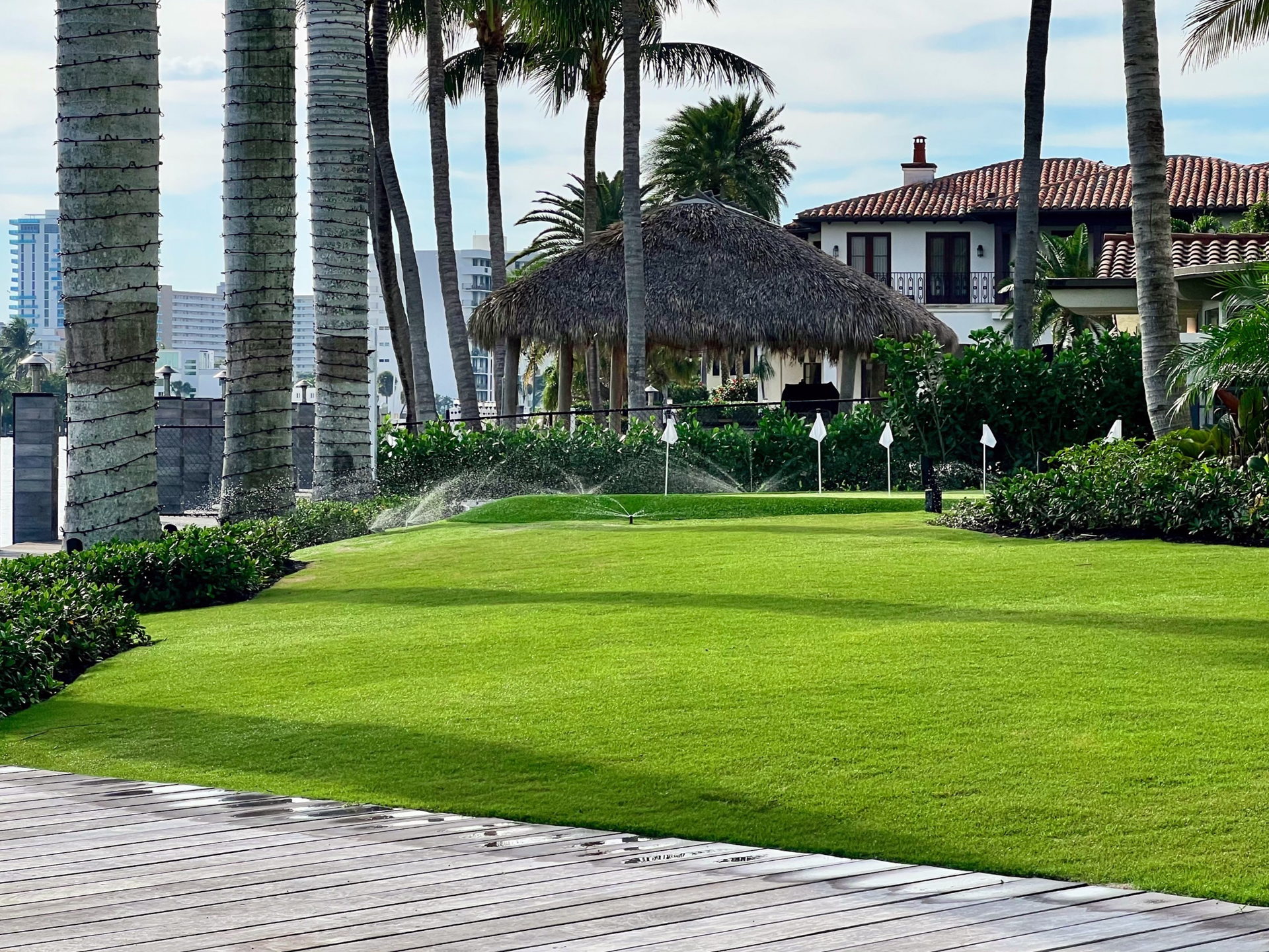 Turf health care verticutting and aeration in South Florida